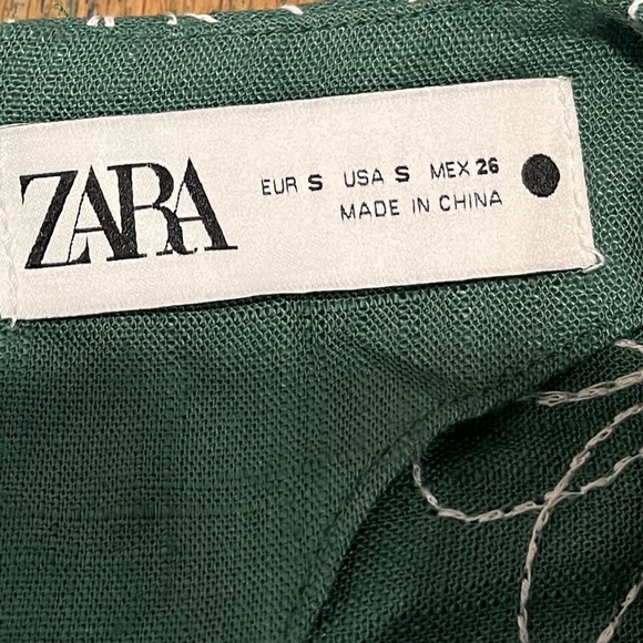 ZARA – Green Embroidered Tiered Dress (S) - Picture 2 of 7